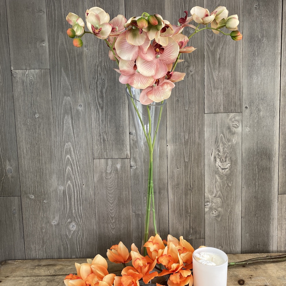 artificial vintage orchid peach